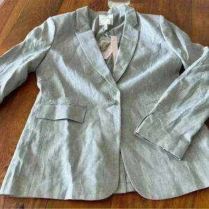 NWT Avec Les Filles Linen Blazer ~ Heather Grey ~ Size Medium - New!